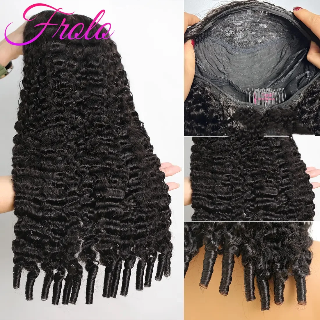 

Парик из натуральных волос Burmese Curly 3 в 1 с завязками, плотность 210, без клея и кружевной основы, легко надевается, безлипкий, простой в установке.