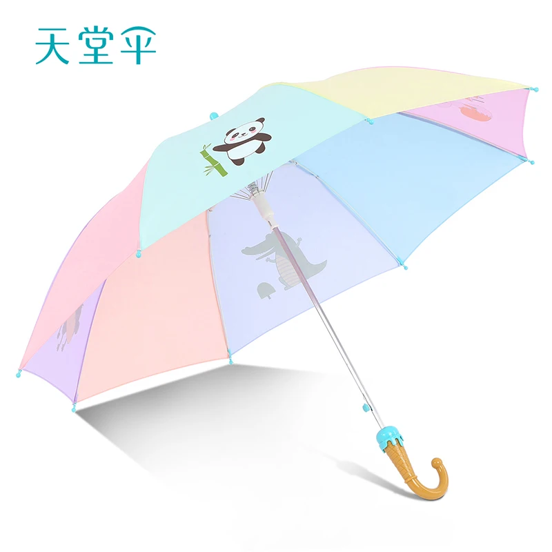 Light small Long handle umbrella cute children's cartoon printing safety umbrella primary school students safety umbrella girls