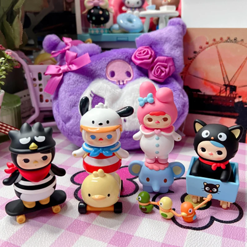 

POP MART PUCKY X SANRIO CHARACTERS Series Anime Action Figure Guess Bag Ornament Figurines Home Decor Desktop Dolls Model Girls