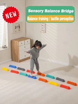 子供のための感覚トレーニングストーン、触覚感覚バランス、ブリッジおよび楕円形機器、物理運動、子供用機器