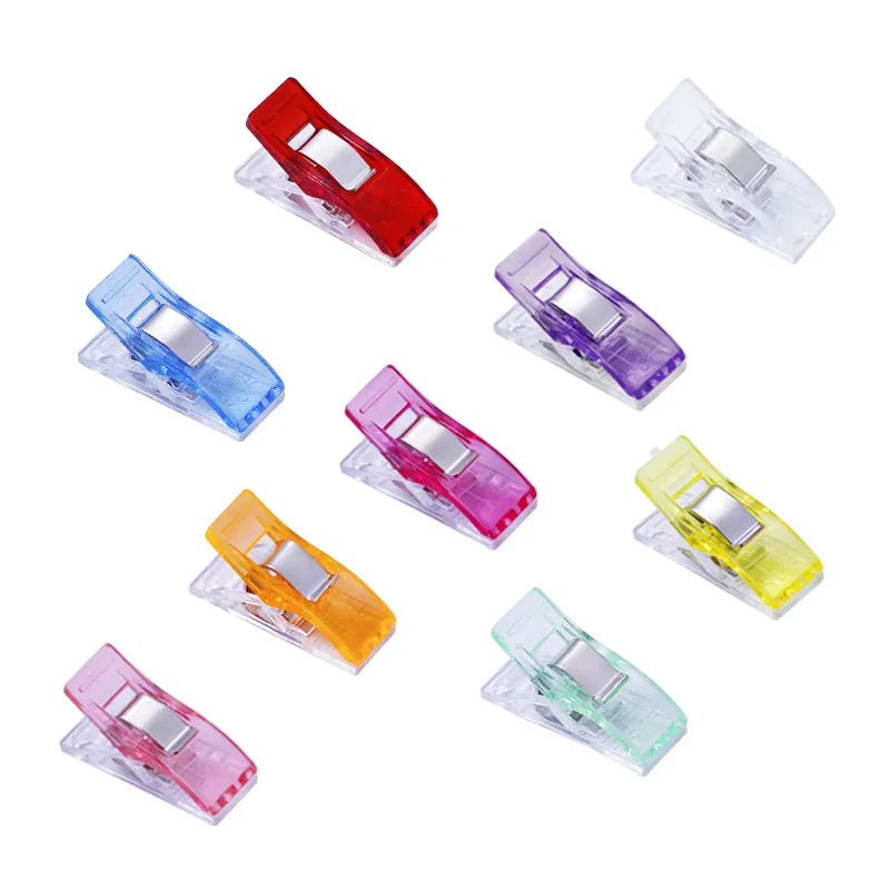 50 Pcs Sewing Clips Mini Sewing Plastic Clips Multicolor Fabric Patchwork Craft Clamps Clothing Clips Holder Quilting Clip