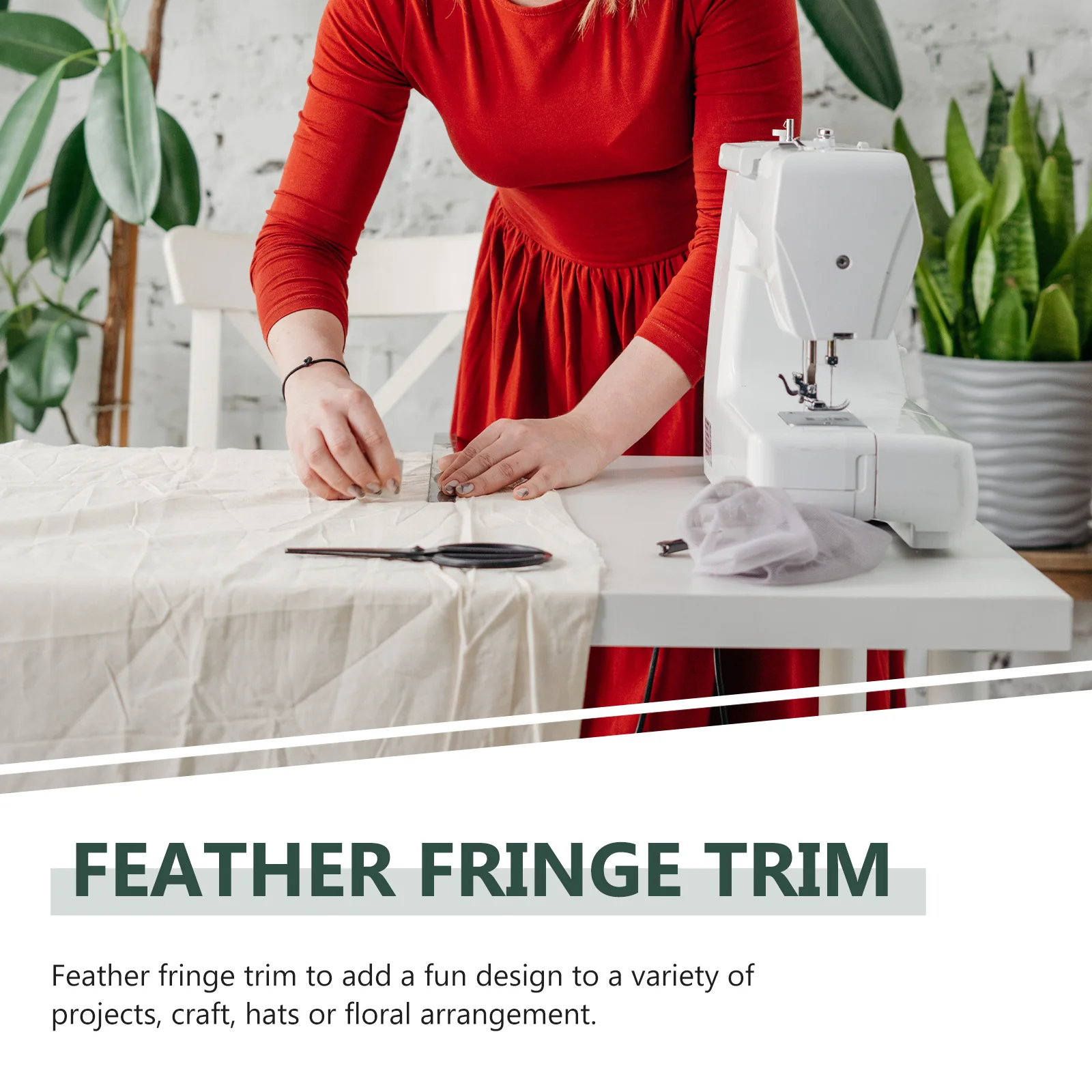 

2m Plume Fringe Feathered Trim Ostrich Sewing Trim for Dress Costume Wedding Party Home Decorations Crafts DIY