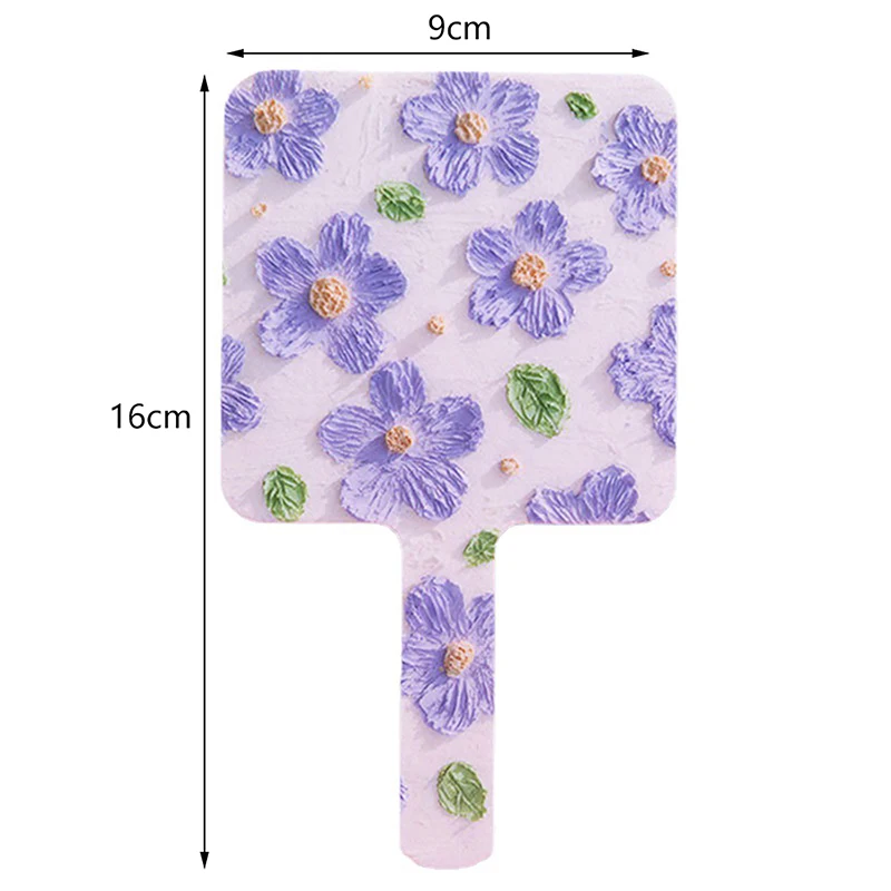 مرآة مكياج محمولة باليد ، مرايا مربعة صغيرة بمقبض ، تصميم إبداعي ، أساسيات السفر