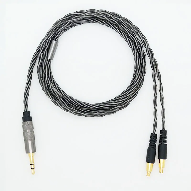 Fit For Audio-technica MSR7B SR9 ES750 ES770H ESW950 WP900 HIFI Earphone Cables 4.4 balanced Headphone Core Silvered Cable