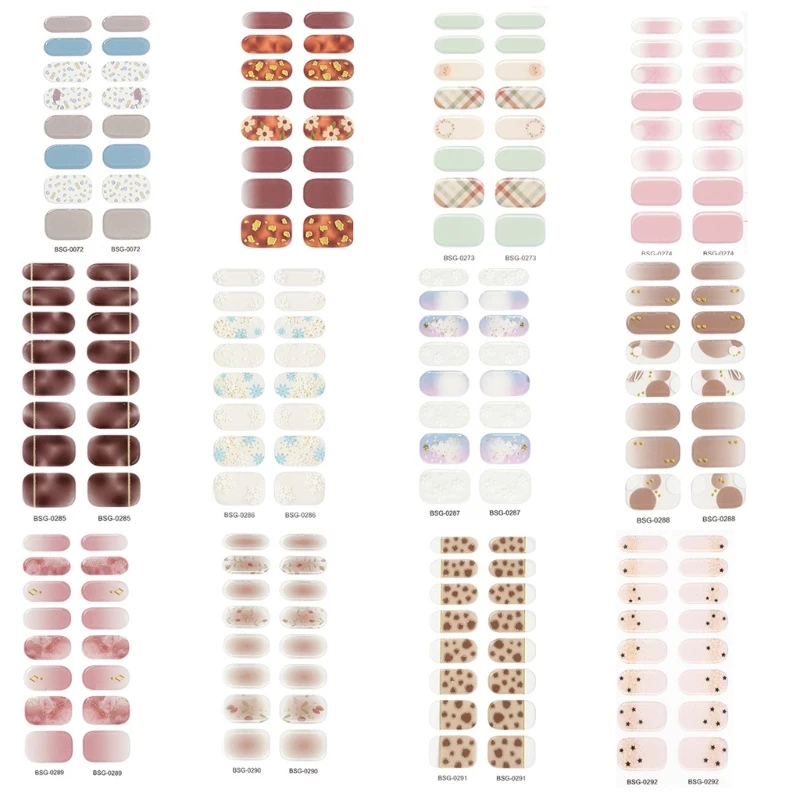 

Fashionable Semi Cured Gel Wraps Sticker Decals Unique Art for Trendsetters