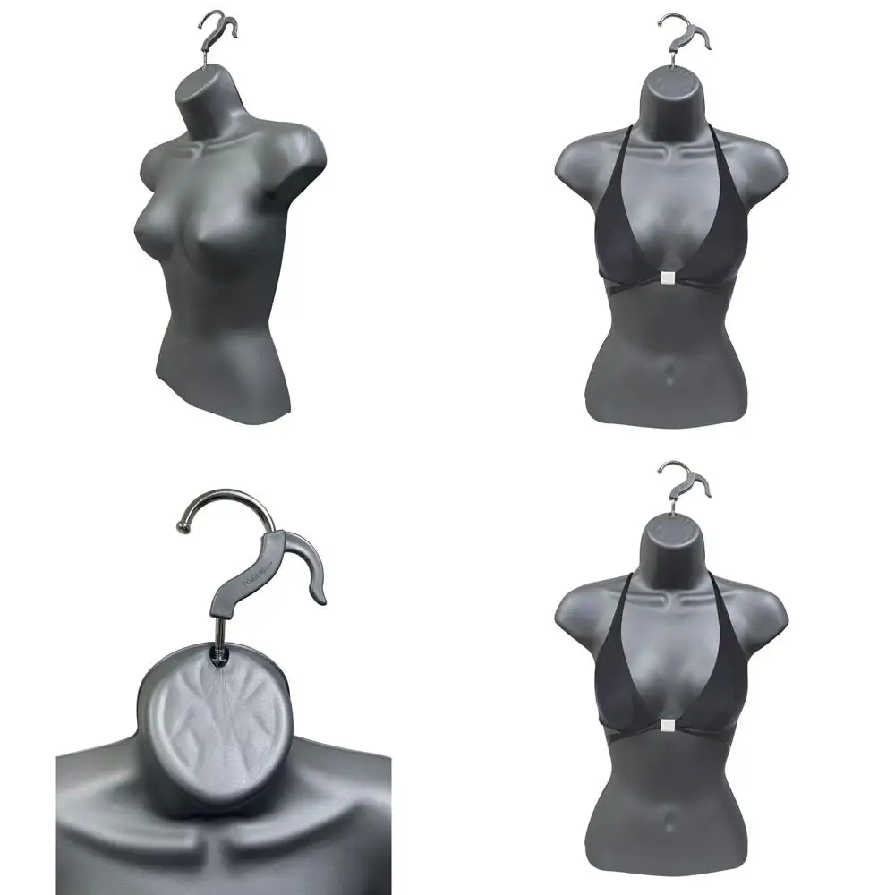 

Gray Adjustable Hollow Back Mannequin for Displaying S-M Clothing, Stackable with Hanging Hooks, Ideal for T-Shirts, Countertop,