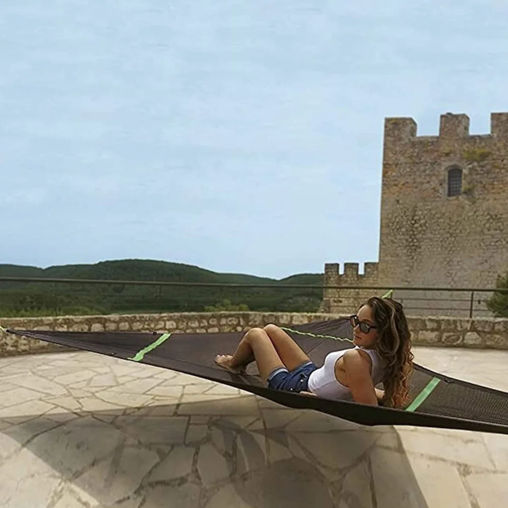 المحمولة مثلث أرجوحة المضادة للانقلاب التخييم مثلث ملابس السرير مقاومة مريحة شنقا شجرة خيمة للمشي لمسافات طويلة السفر 4 متر/2.8 متر #6