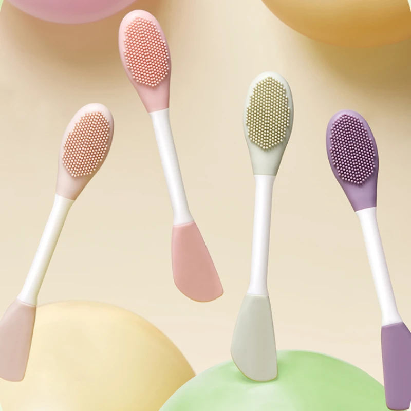 Escova de Silicone Dupla Cabeça para Máscara Facial, Filme De Escovação De Lama, Filme De Limpeza, Escova De Beleza Especial, Multi-color