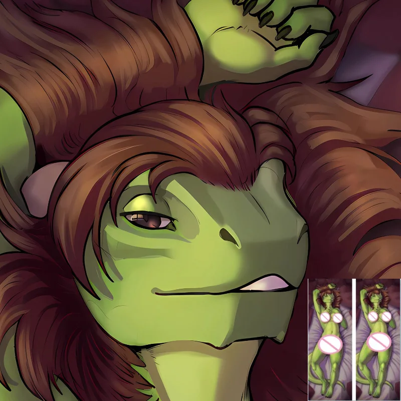 

Dakimakura Anime Furry Orcus Fluffy Neltei Pillowcase Double-sided Print Life-size Hugging Body Pillow Cover Case Dropshipping