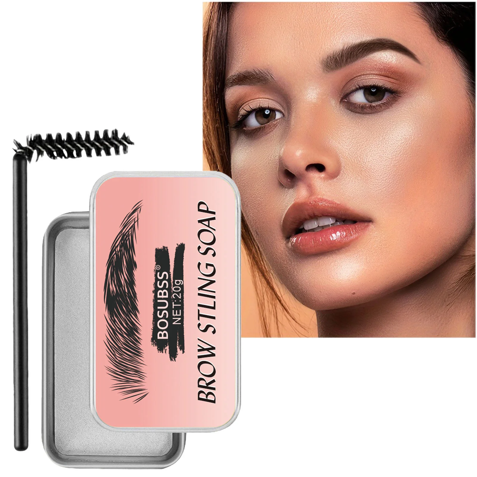 جل تصفيف الحواجب الشفاف - شمع شفاف قوي التحمل، مقاوم للماء، يدوم طويلاً، مقاوم للتلطخ، مثالي لتشكيل الحواجب اليومي