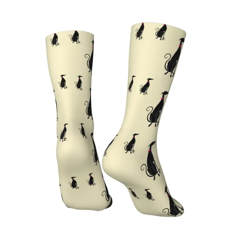 Snooty-Chaussettes d'équipage unisexes pour hommes, impression 3D amusante, lévrier, chien Whippet, chaussettes provoqué