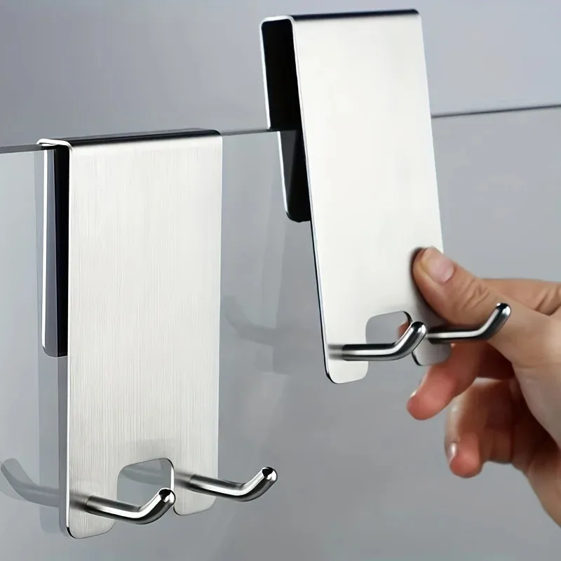 Dual-purpose Anti-rust Hooks (Fashionable Modern Style) – Universal for Bathroom & Kitchen, Ideal Storage Tools