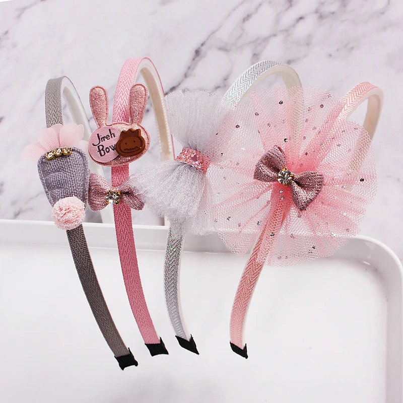 1Pcs Children Cute Colors Bowtie Cartoon Hair Hoop Hairbands Girls Lovely Bow Ears Headbands Kids Hair Accessories Hair Bands