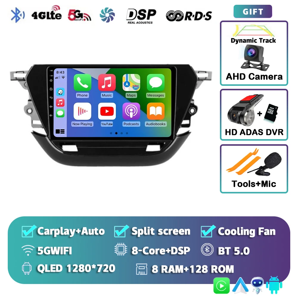 Android 15 Autoradio Multimedia Speler Voor Opel Corsa F 2019-2023 Auto Carplay Autoradio DSP wifi + 4G Ai voice 2 Din BT Video