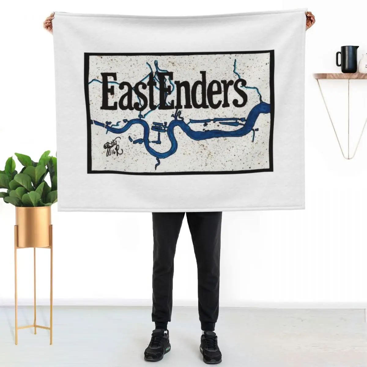 

EastEnder River Throw Blanket Stylish Couch Blanket for Home Living Room