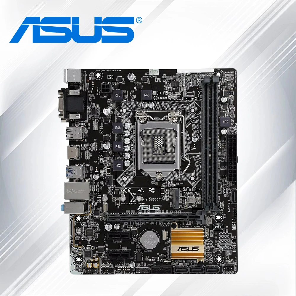 NEW ASUS H110M-A M2 LGA1151 pin desktop computer motherboard M-ATX small board support DDR4(No Reatail box))