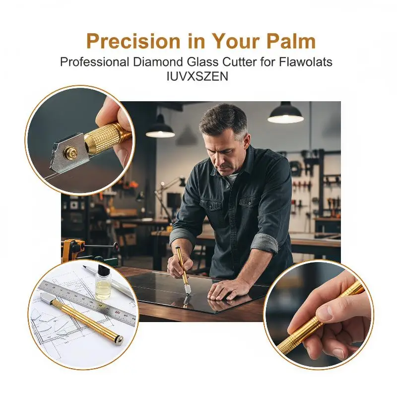 1/2/3Pcs Metal Handle Roller Glass Cutter Diamond Tip Glass Cutting Tool For Manual Glass Slitting Processing DIY Glass Projects