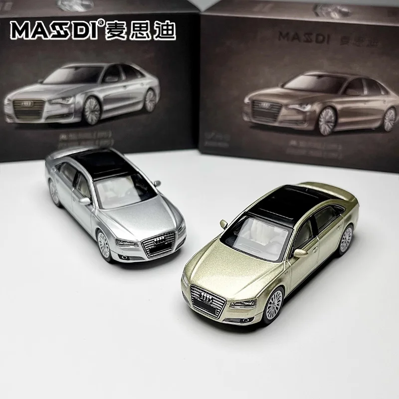 New Masdi 1:64 Audi A8l D4 2021 Simulation Alloy Miniature Diecasting Car Model Customized Toy Play Vehicle Collectible Ornament