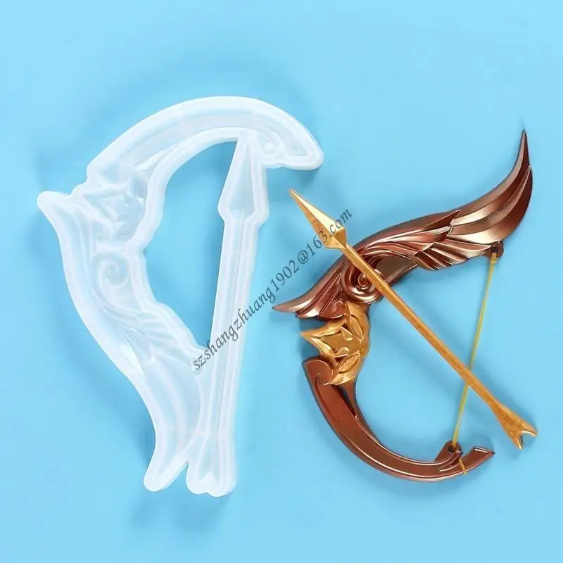

Q6RB Silicone Molds Bow and for Arrow Epoxy Resin Casting Molds with 10 Rubber Bands for Home Room Decor Weddings Crafts
