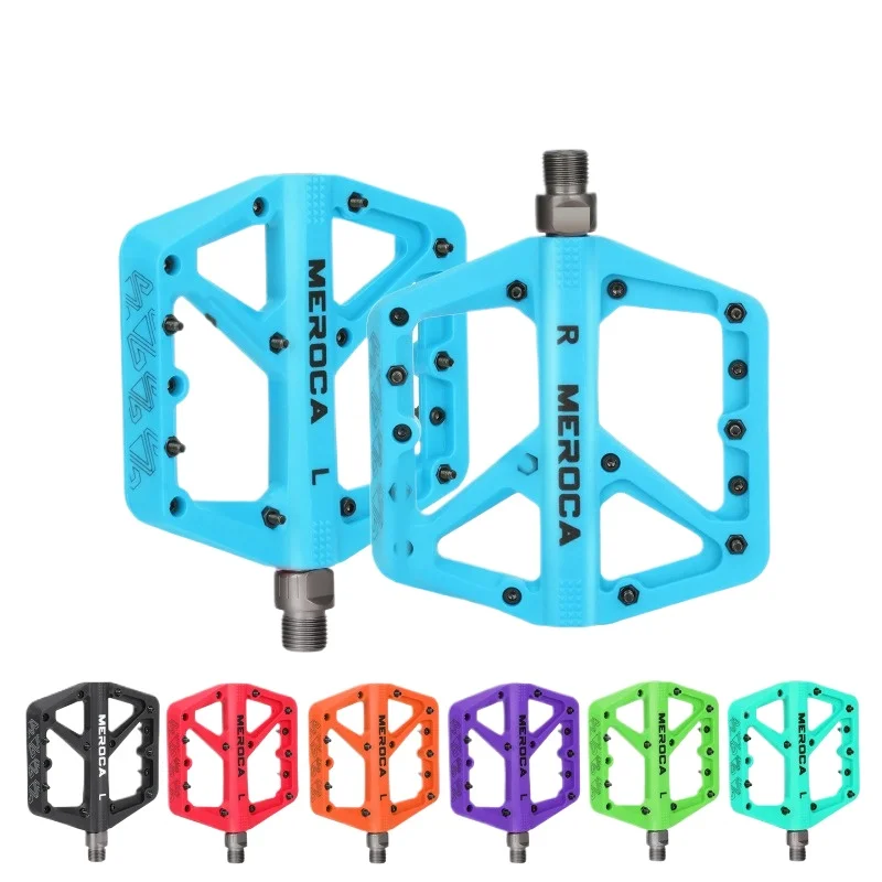 AliExpress NONE MEROCA nylon mtb pedals sealed bearing Wide mtb platform pedals Ultralight blue red purple green orange pink bike paedals for XC