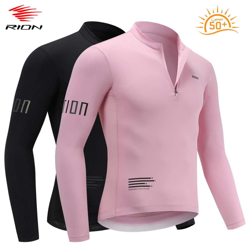 RION Cycling Jersey Long Sleeves Men Women Mountain Bike MTB Shirts UPF 50+ Sun Protection Road Riding Jerseys Breathable Shirt