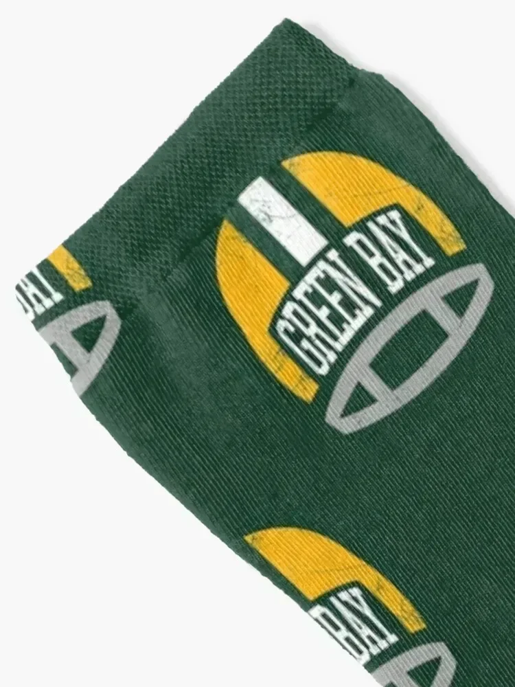 Green Bay Retro Helmet - Green Socks funny sock luxury gym Socks Women's Men's