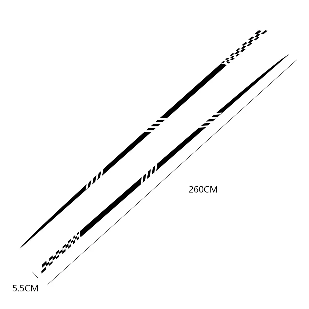 

2PCS Universal Car Waist Line Long Stripe Decor Stickers Auto Accessories For Suzuki Volvo Tesla Skoda VW Volkswagen Seat Subaru
