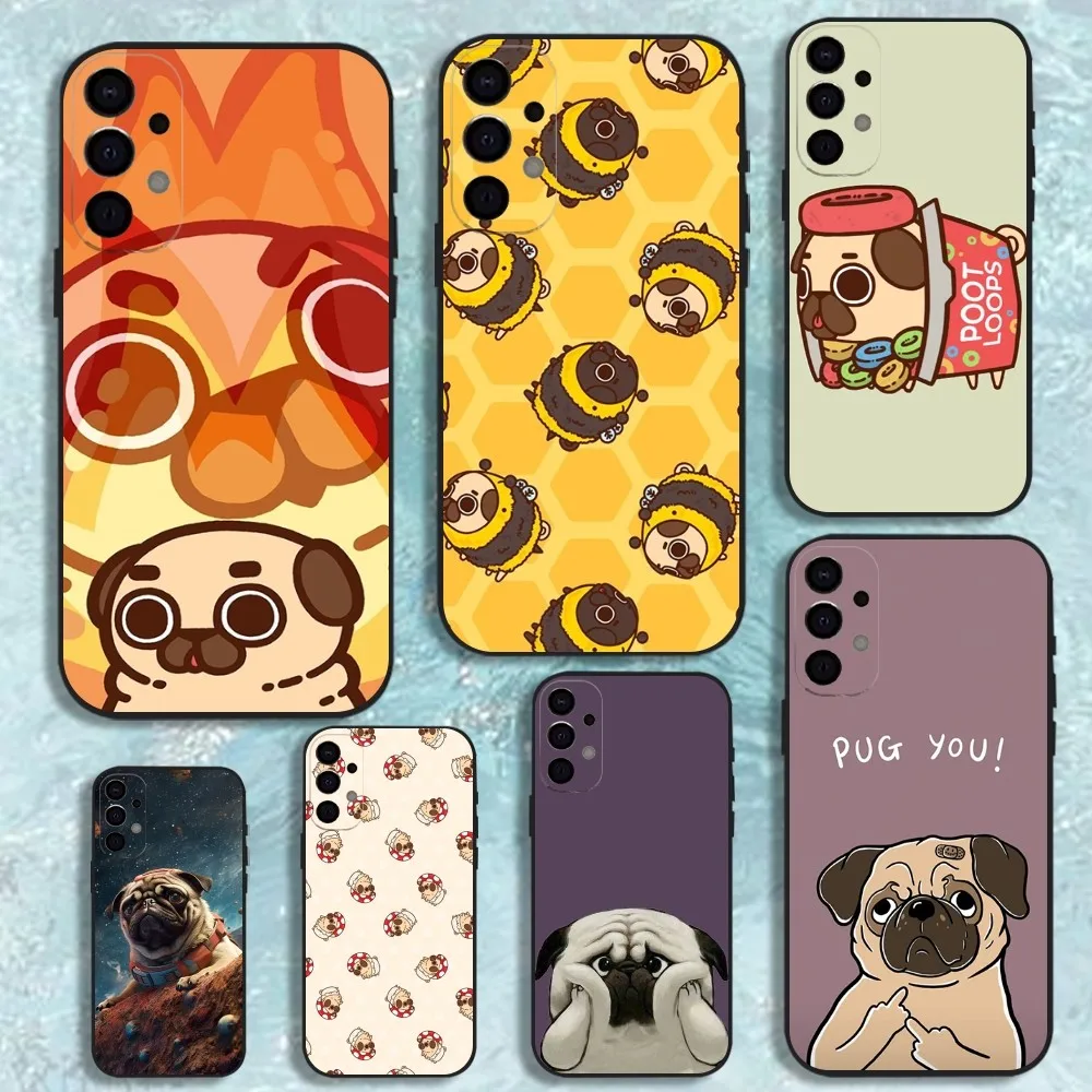 

Cute Pug Dog Phone Case For Samsung S25,S24,S21,S22,S23,S30,Ultra,S20,Plus,Fe,Lite,Note,10,9,5G Black Cover