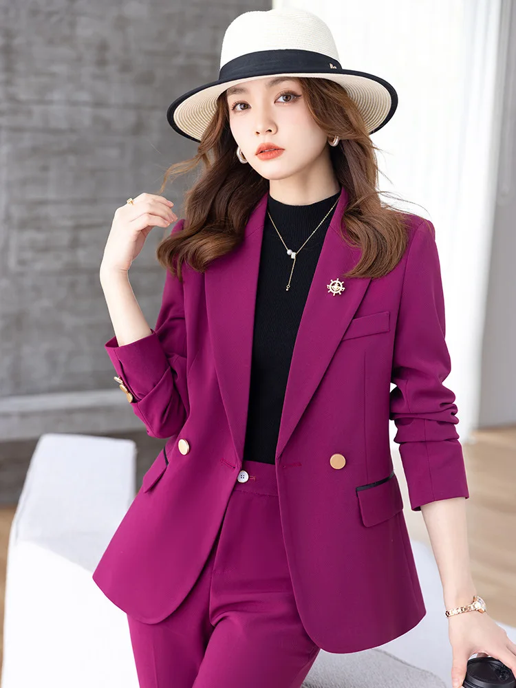 

Formal Blazers Women Business Work Wear Professional Work Wear Female Pantsuits with Pants and Jackets Coat Trousers Sets