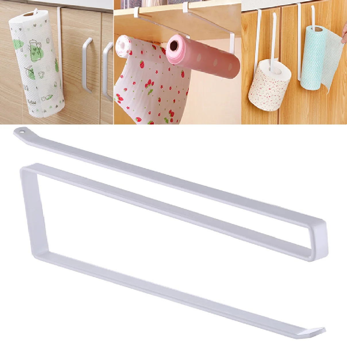 Metal Towel Paper Roll Door Holder for Kitchen