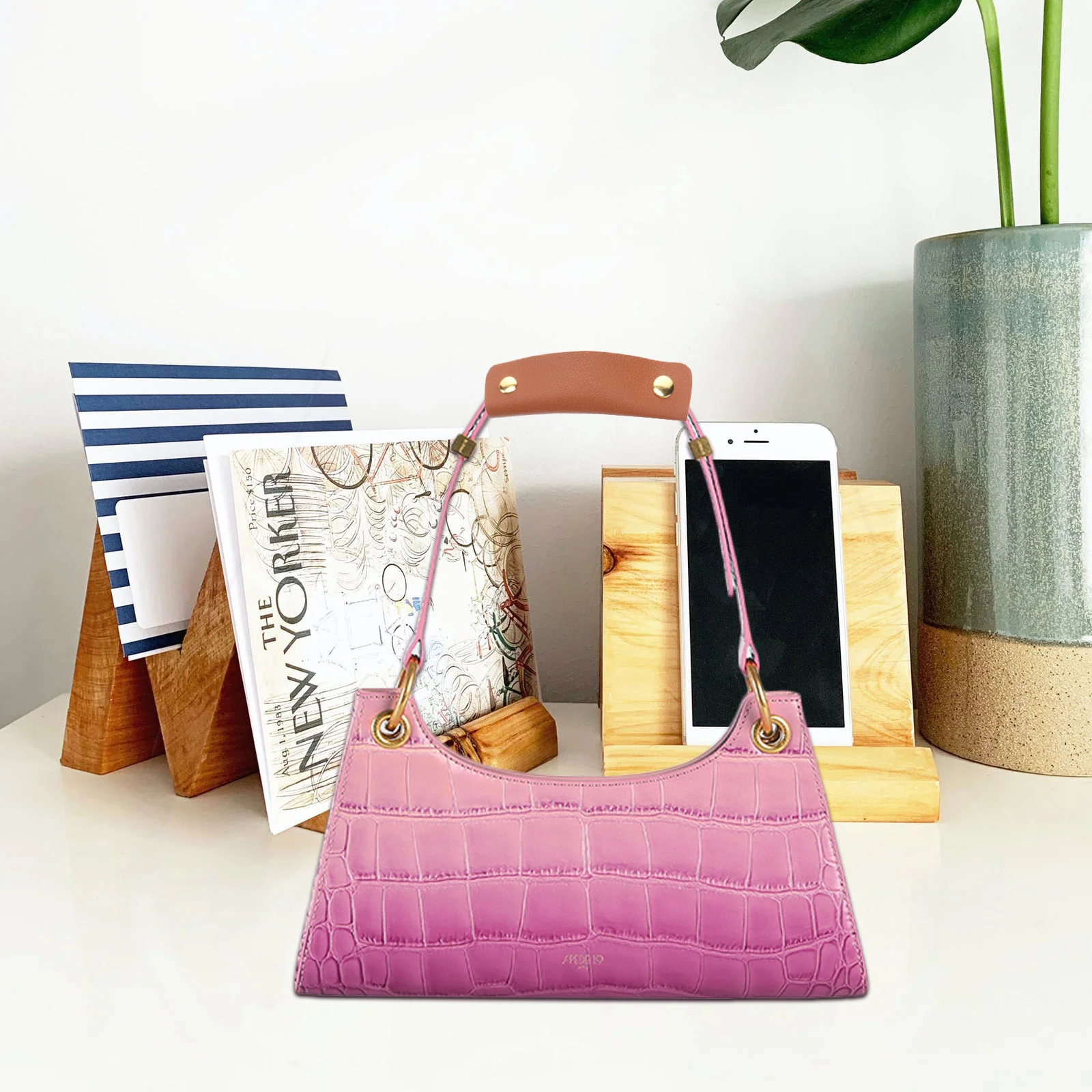 

2pcs Bag Handle Cover Vintage Style Premium Pu Smooth Texture Easy Install For Handbag Luggage Shopping Bag Handle Wrap