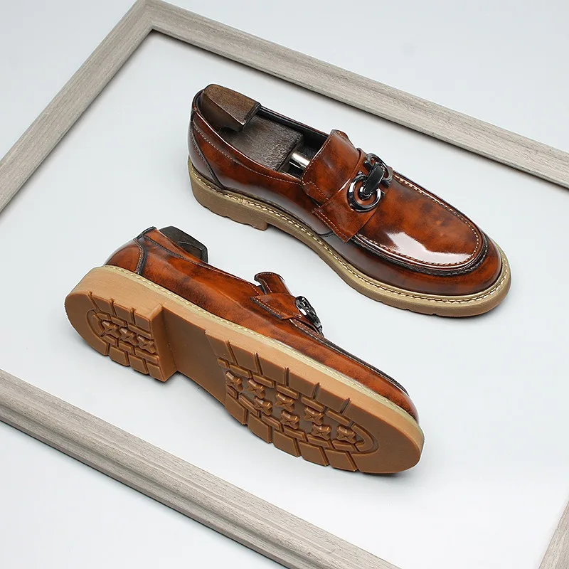 

Mens Leather Penny Loafers Slip On Casual Shoes Durable Rubber Sole Fashion Autumn Winter