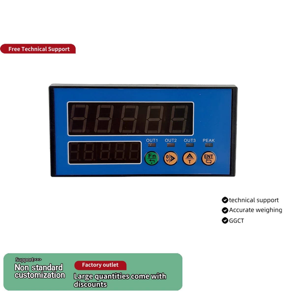 Indicador de Peso de Tela Dupla de Alta Resolução 1/1.000.000 Sensor de Força Medidor Modbus-RTU Saída Analógica 4-20mA Controle por Relé