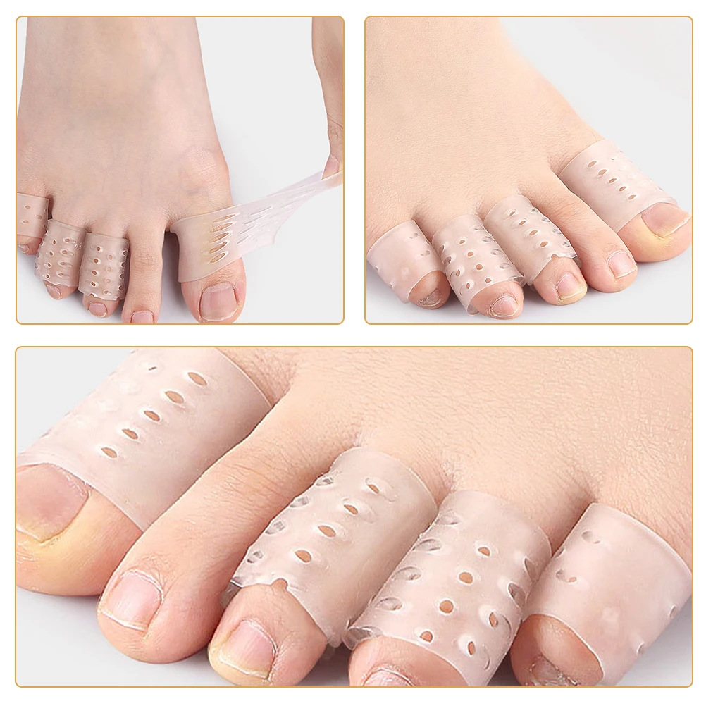 

5pcs Breathable Toe Sleeves Reusable Flexible Comfortable Toe Protectors Anti-Friction Durable Lightweight For Daily Sports