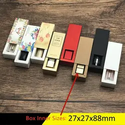 50pcs/lot 2.7x2.7x8.8cm 10ml Multicolor Paper Drawer Style Packaing Boxes Lipstick Essential Oil Perfume glass Bottle gift box