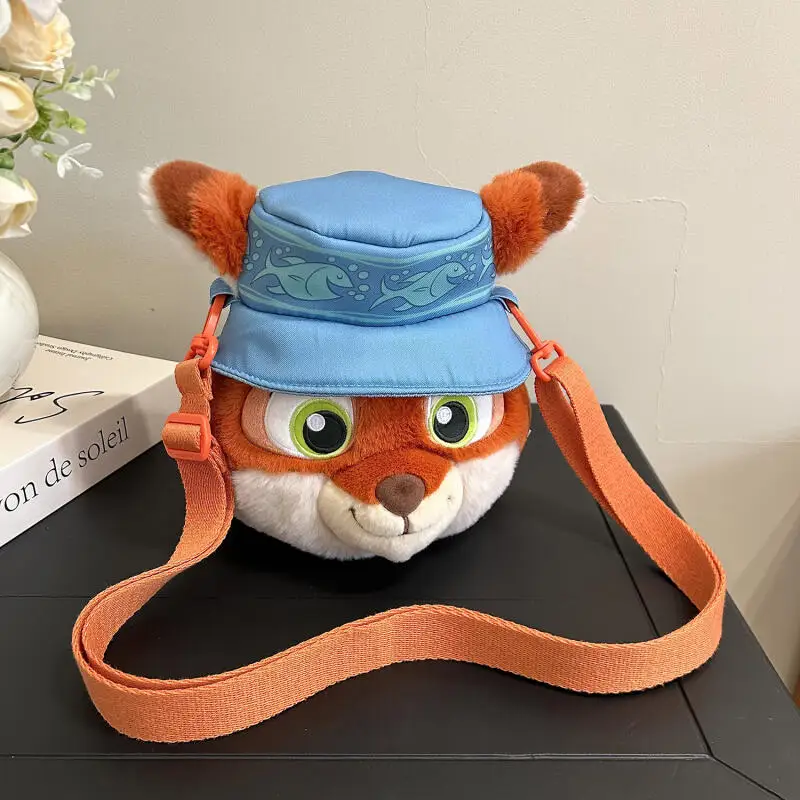 Plecak pluszowy Zootopia 2 Nick Wilde Judy Hopps z kapeluszem, duża głowa, torba na ramię, torba crossbody, przenośna torba podróżna