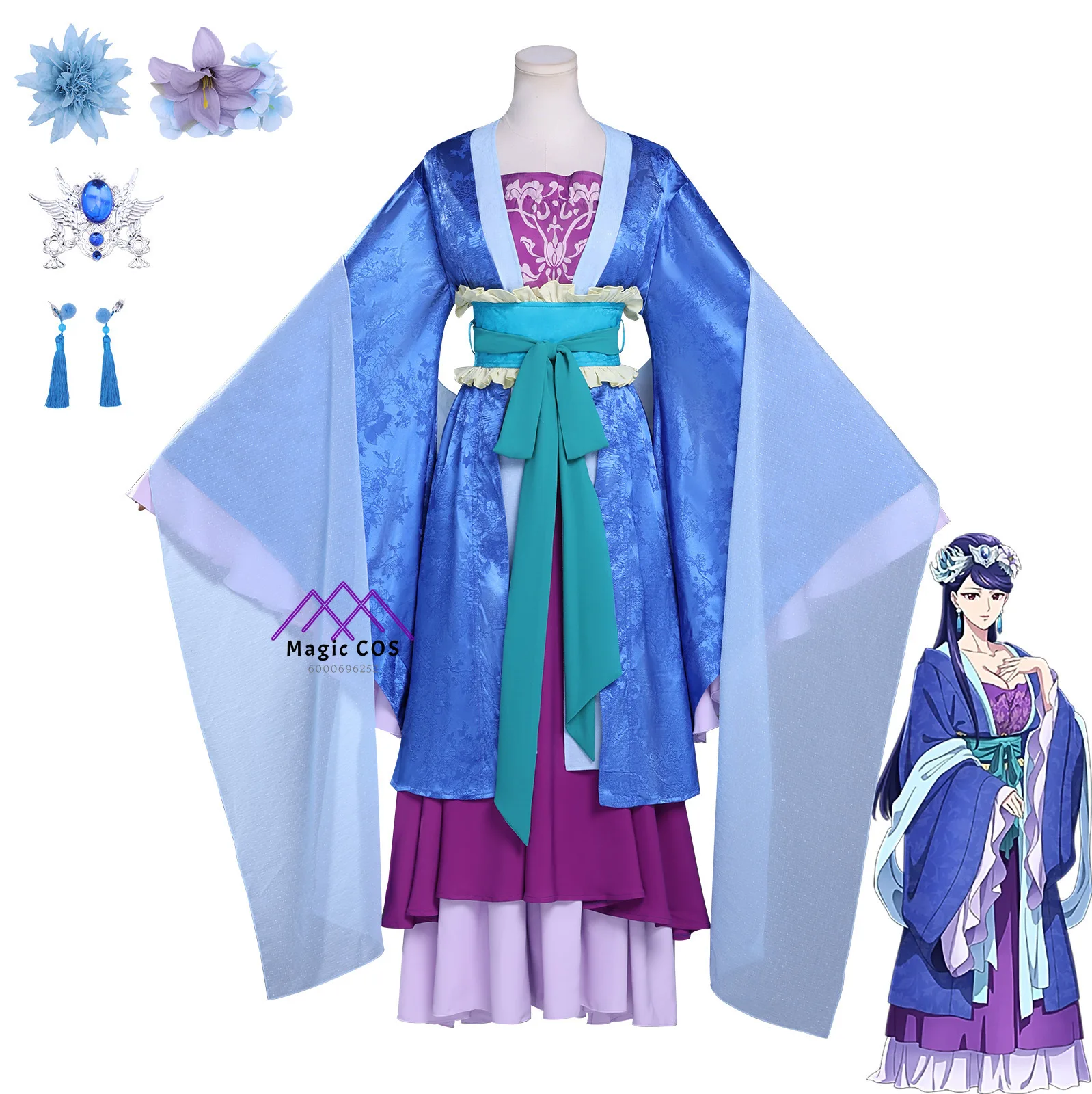

Top The Apothecary Diaries Cosplay Costume Anime Lihua Role Playing Traditional Clothes Blue Dress Outfit Women Comic Con Party