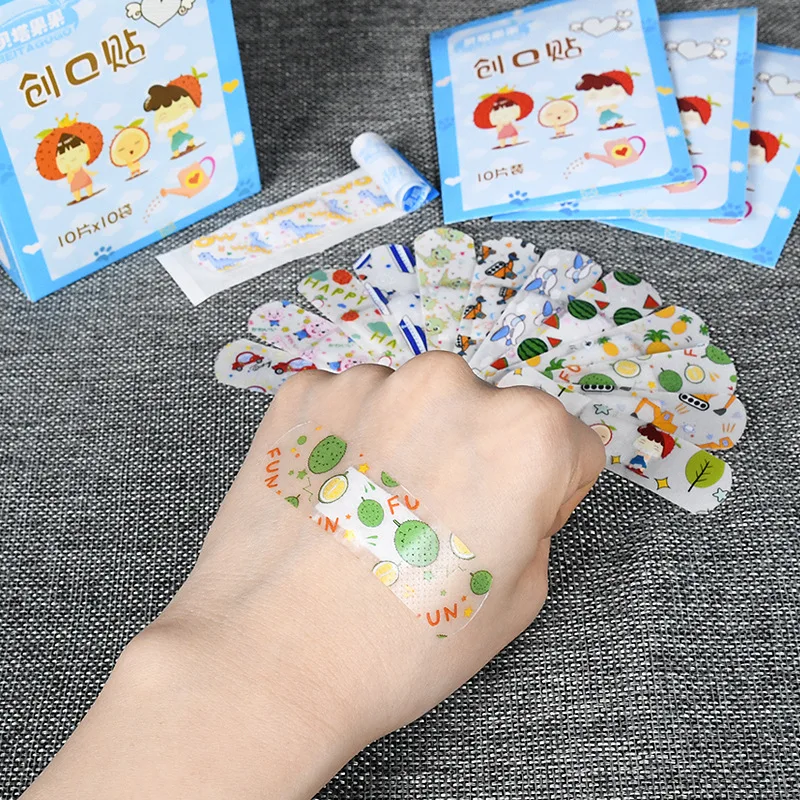 100Pcs/Box Cartoon Transparent Band-Aid First Aid Stop Bleeding Bandage Patch Waterproof Breathable Adhesive Bandage Patch