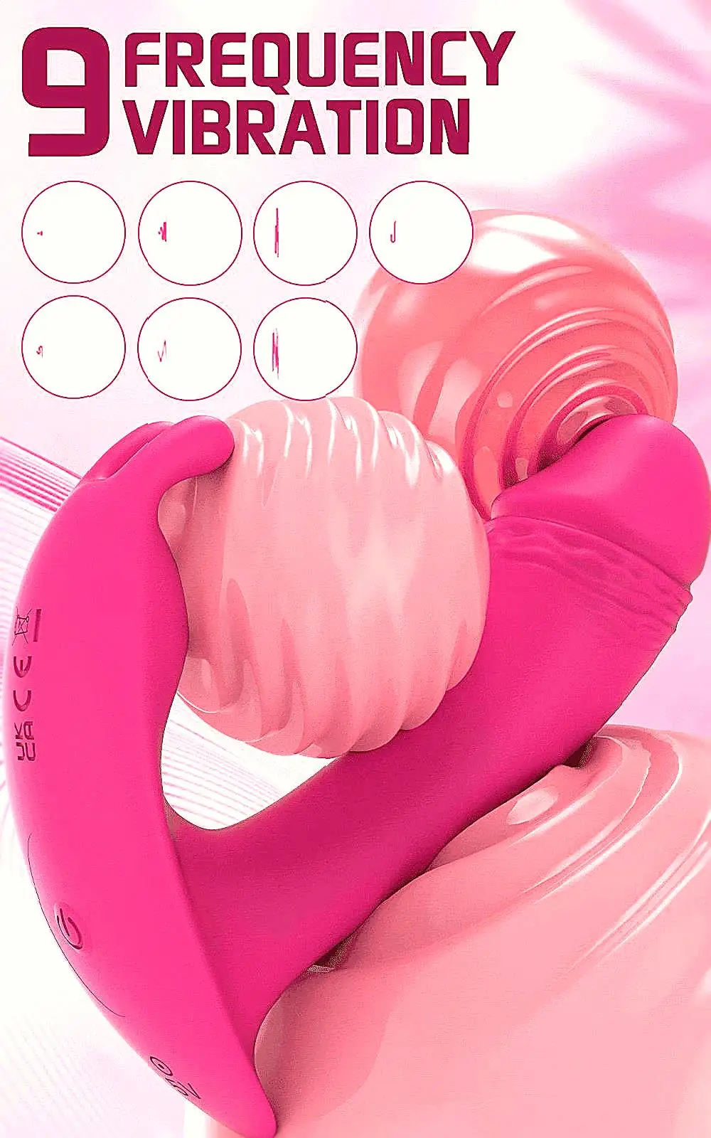 قضيب هزاز يمكن ارتداؤه مناسب للنزهات يتضمن عملية عن بعد تعتمد على التطبيق مع تحفيز البظر المدمج وG Spot