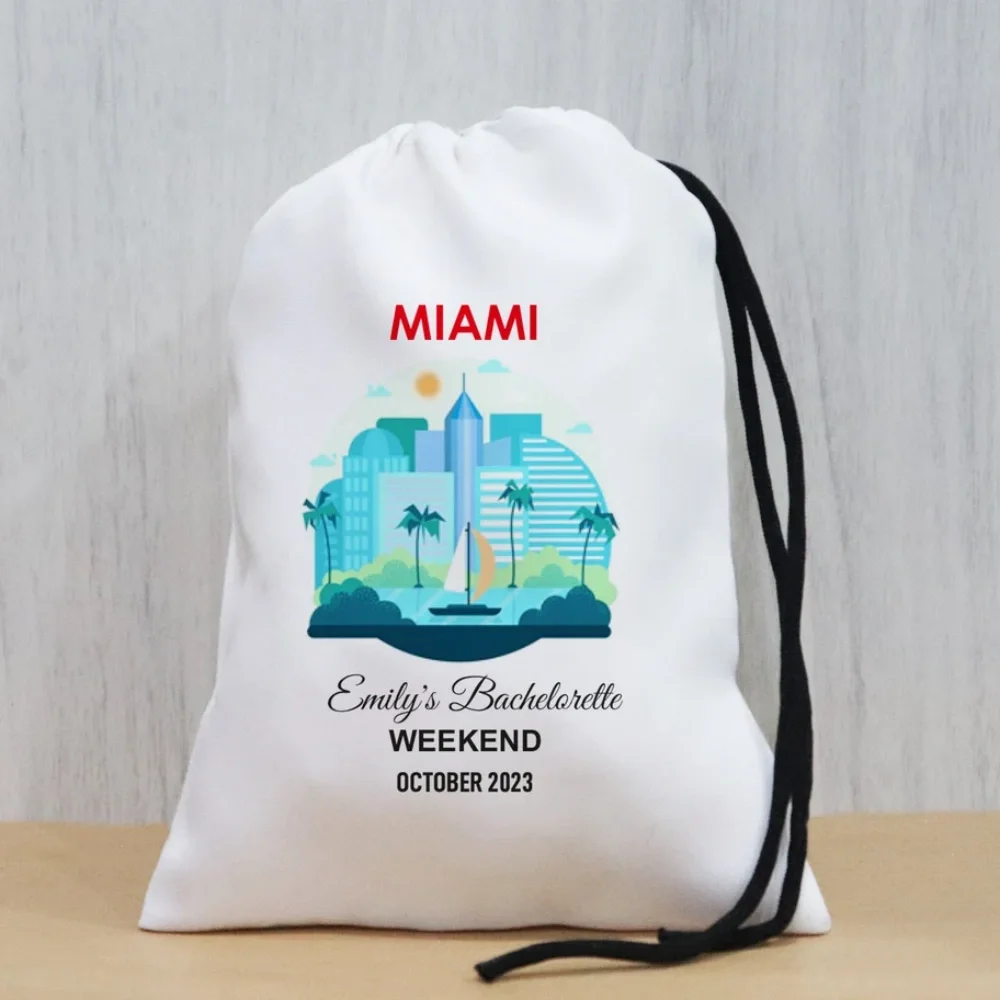 20Miami Beach Bachelorette Party Hangover Kit,Miami Oh Shit Kit Bag,Beach Party Drawstring Mini Favor Bags,Wedding Party Favor