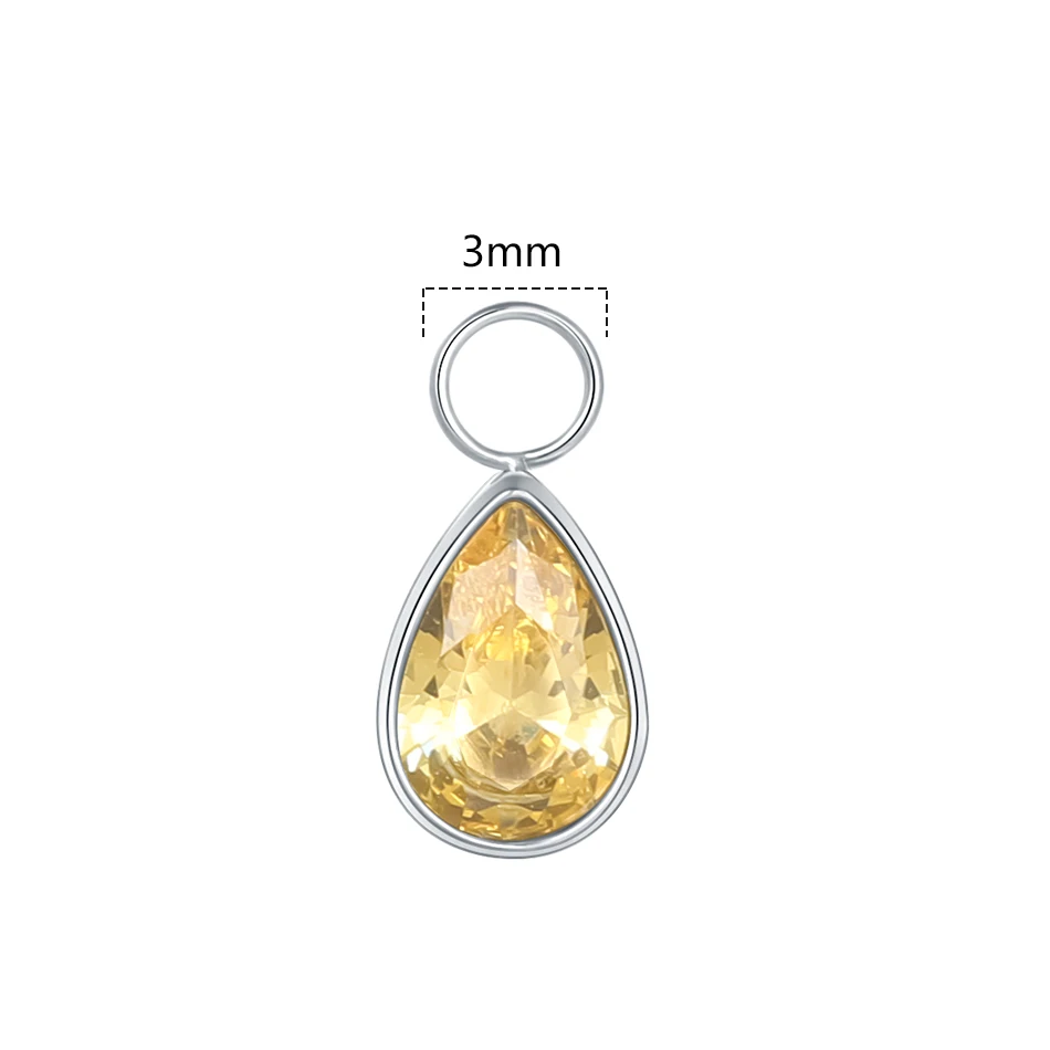 1pc Titanium Waterdrop Teardrop CZ Charm for Lobe Ear Piercing Belly Dangle Drop Hoop Earrings view 2