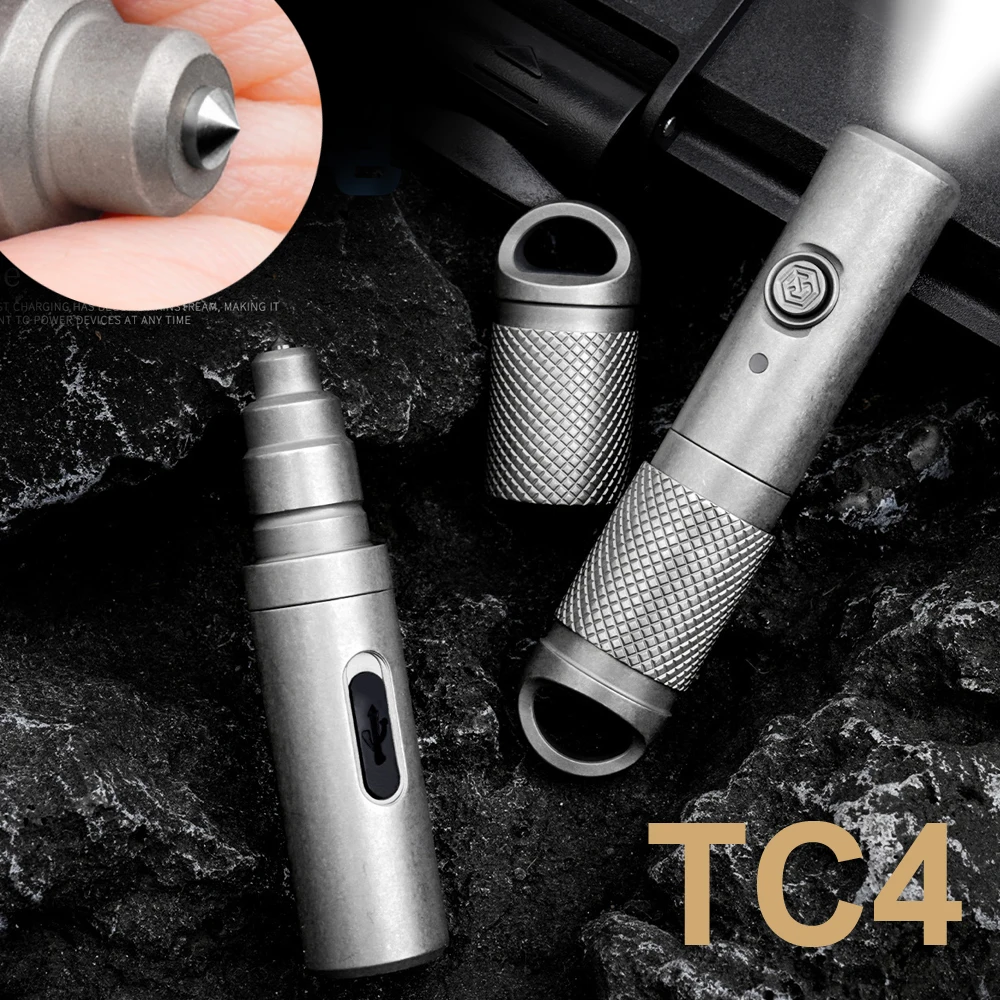 

Mini Titanium Alloy Rechargeable Flashlight,Broken Window Survival Waterproof 300 Lumen LED Keychain Flashlight For Window,A1586