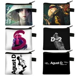 Monedero con estampado de AGUST D de estilo coreano para mujer, Kpop D2, Daechwita, Suga Min, Yoongi, tarjetero, Hip Hop, dinero, monedero