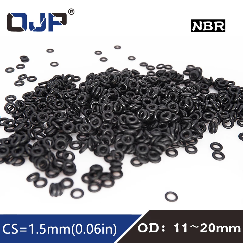 50PC/lot Rubber Ring NBR Sealing O Ring CS1.5mm OD11/11.5/12/12.5/13/13.5/14/14.5/15/16/17/18/19/20mm O-Ring Seal Gasket Oil