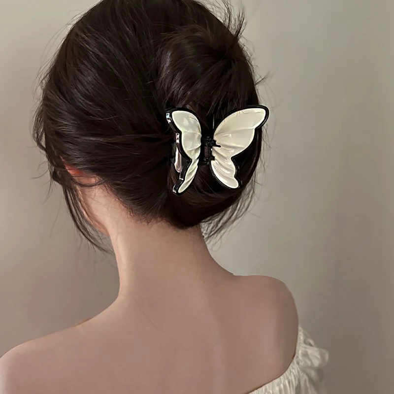 New Butterfly Acrylic Hair Claw Clips For Women Korean Style Sweet Geometric Crab Hairpins Fashion Hair Accessories Girl