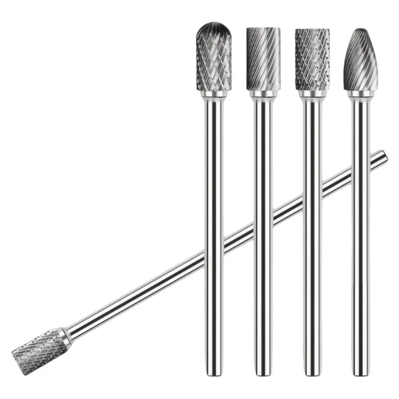 Extended Tungsten Steel Grinding Head Carbide Rotary File Grinding Milling Cutter Drill Bit for Metal Gold Steel Throttle Tool