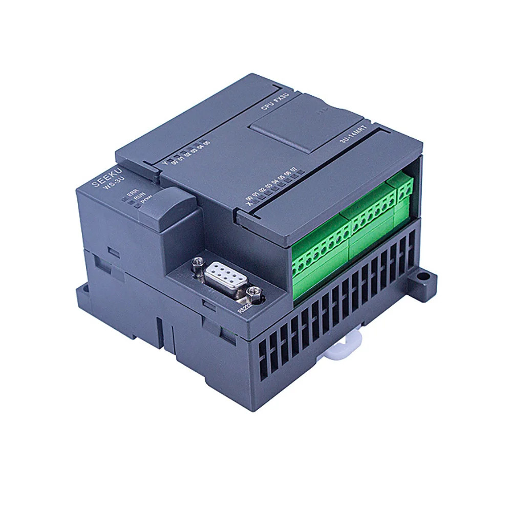 SEEKU FX3U-14MT 14MR 14MRT PLC 8 In 6 Out Anolog 6AD 2DA RTU Modbus 485 PT100 K thermocouple option with RTC 2CH 60K counting