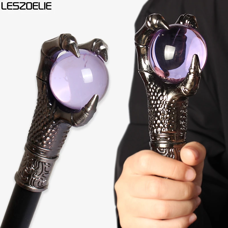 عصا المشي مخلب التنين للفتيات مع كرة كريستال اللافندر امرأة أنيقة عصرية قصب سيدة تأثيري عصي المشي للحفلات