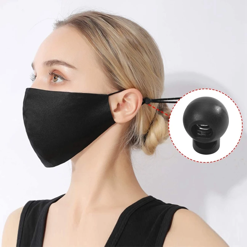 

100 Piece Cord Stopper DIY Black Plastic Connector Cord Lock Stopper Switch Cover-A09G