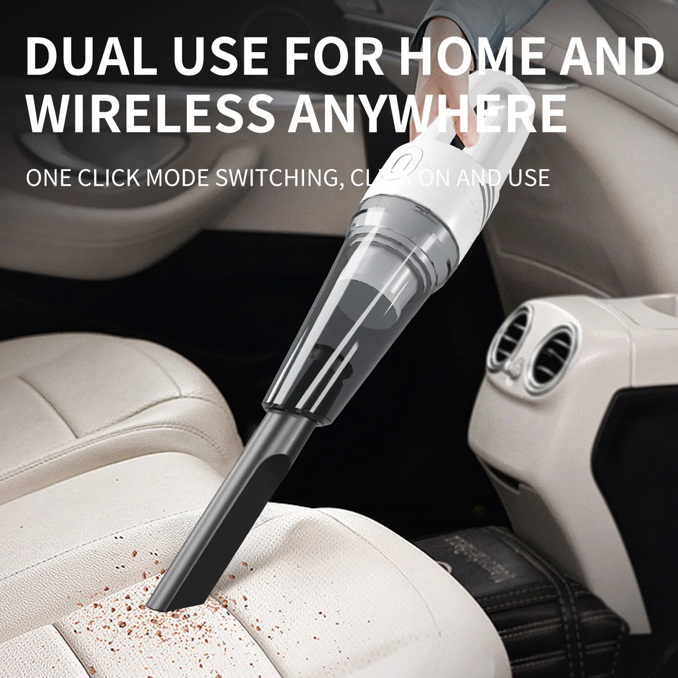 مكنسة كهربائية محمولة رطبة/جافة، بدون كيس، مصدر طاقة USB، لاسلكي، منزلي